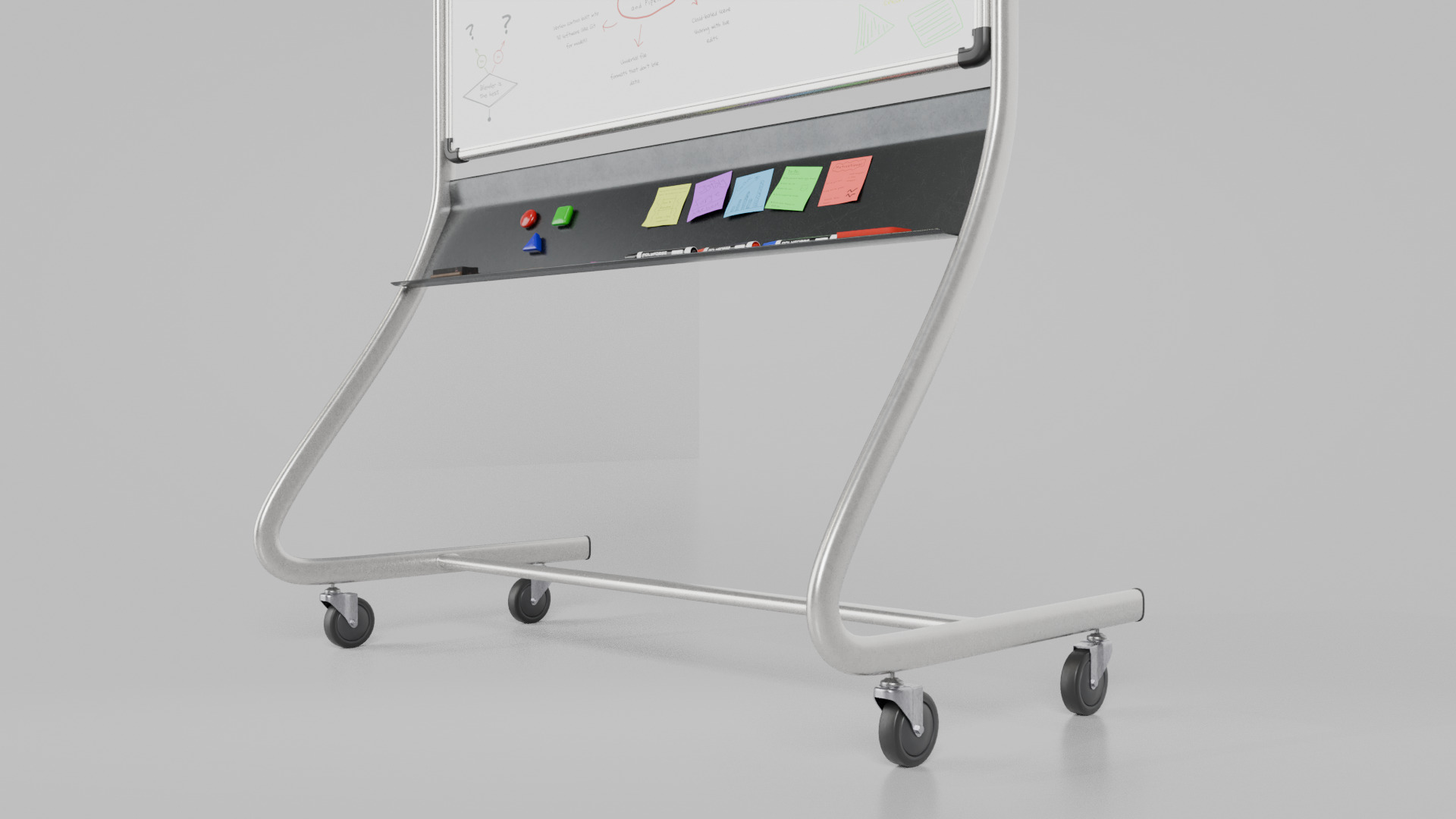 Dual-Sided Metal Writing Board-Square Customizable Writing Board Low-poly 3D model_13