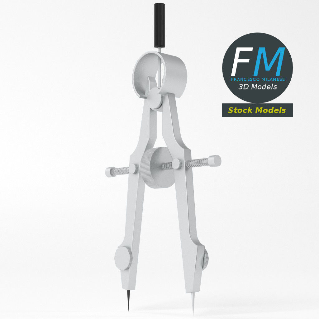 Compass drafting Low-poly 3D model_5
