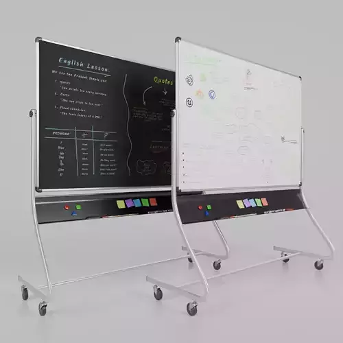 Dual-Sided Metal Writing Board - Customizable Writing Board Low-poly 3D model
