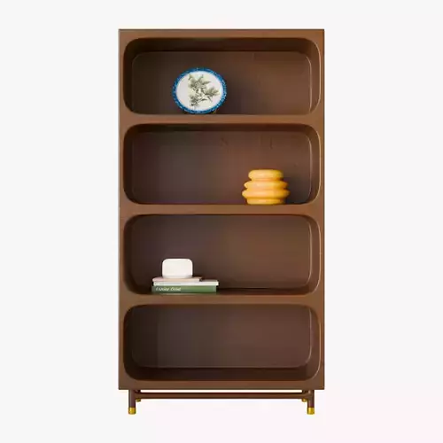 Rounded Wooden Book Shelf