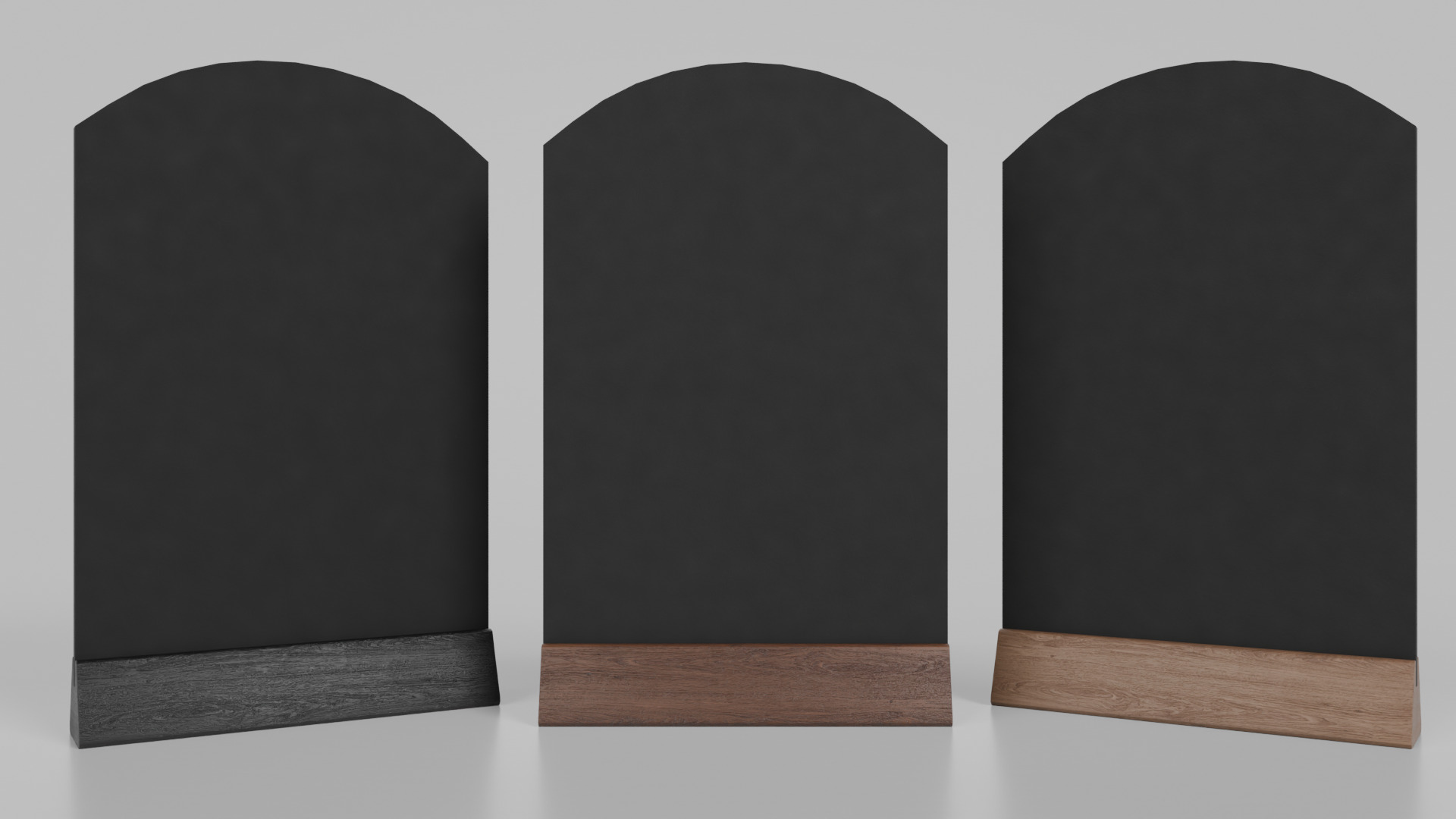 Customizable Countertop Arched-Top Chalkboard - Triangle Stand Low-poly 3D model_10