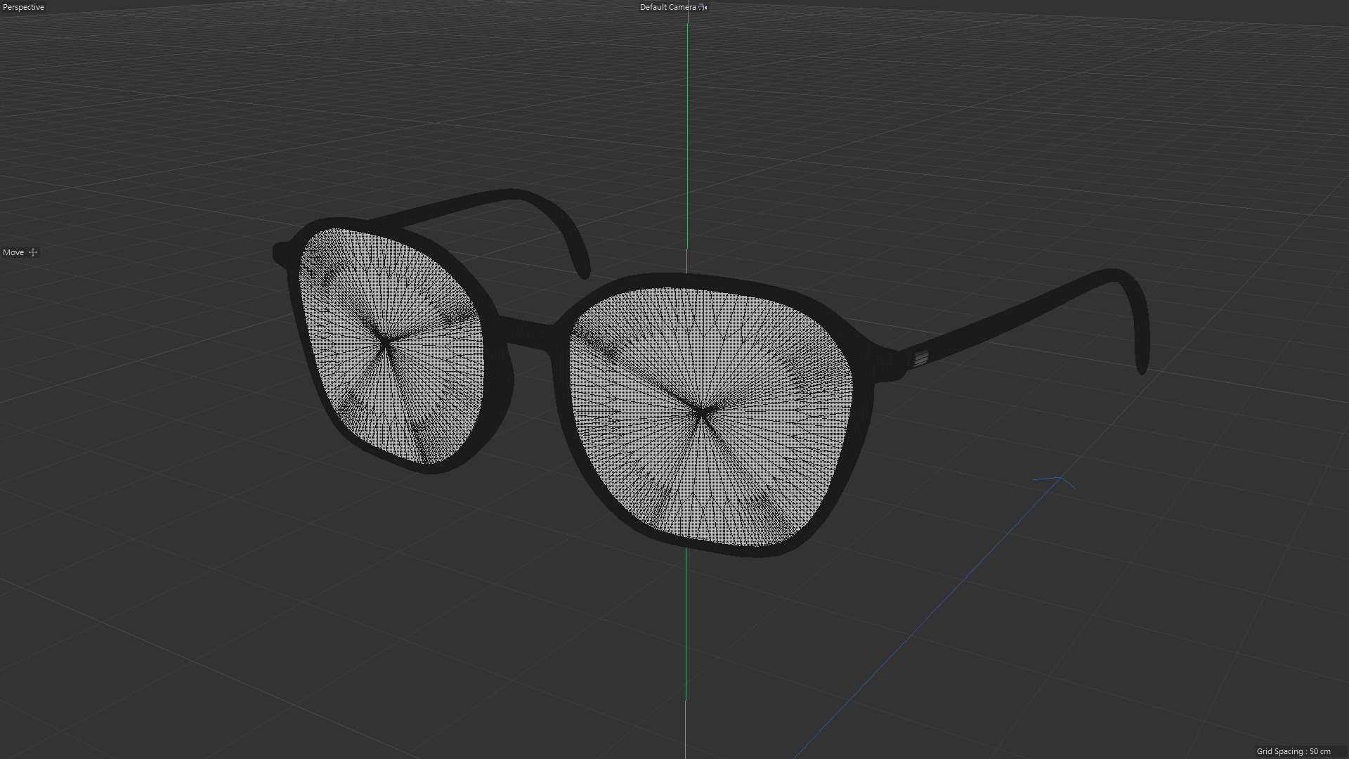 Square half frame glasses Low-poly 3D model_10
