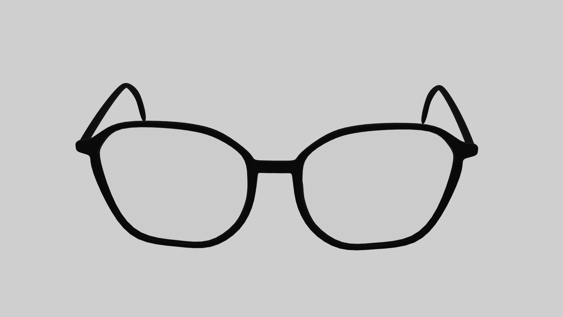 Square half frame glasses Low-poly 3D model_3