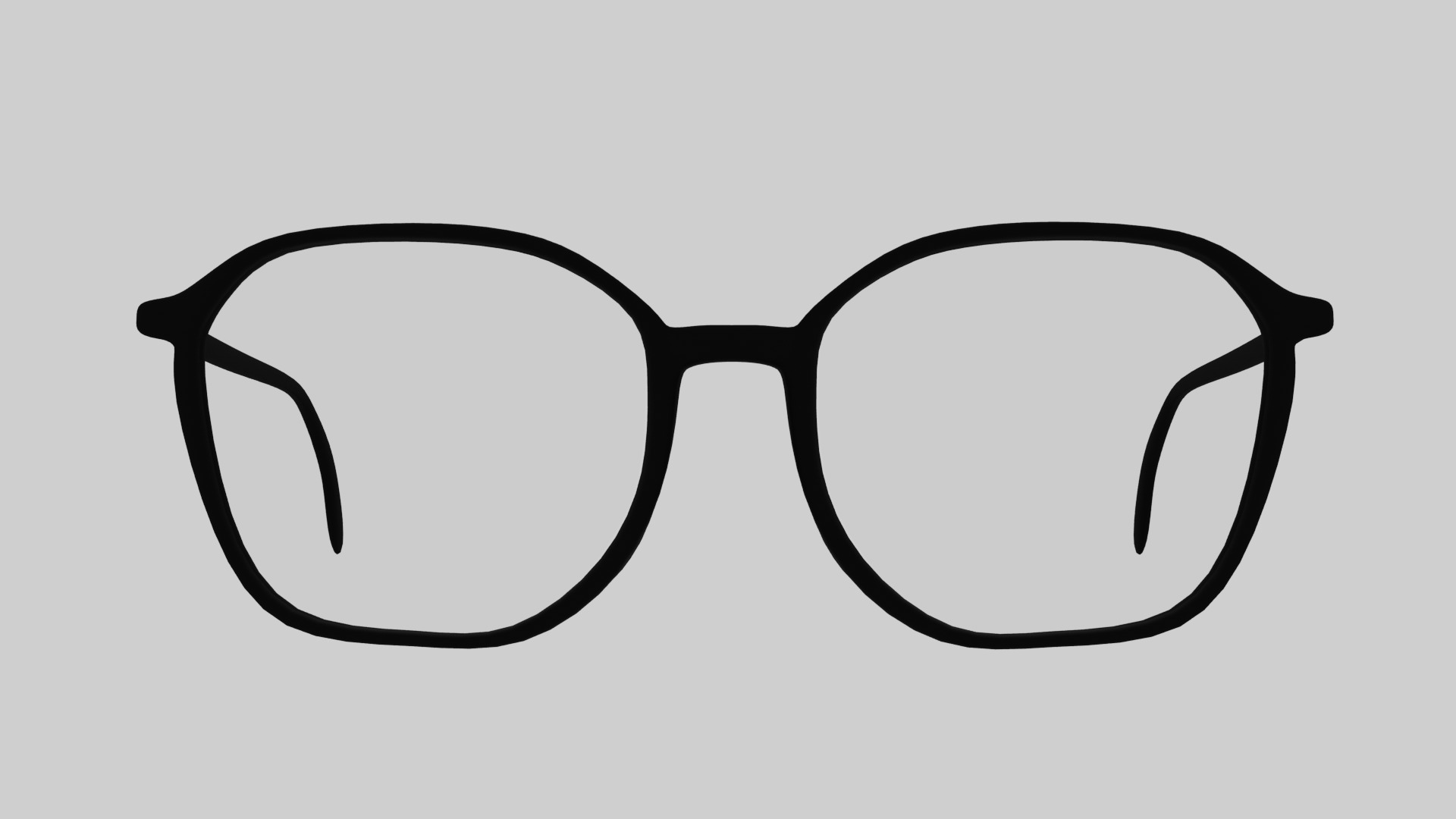 Square half frame glasses Low-poly 3D model_5