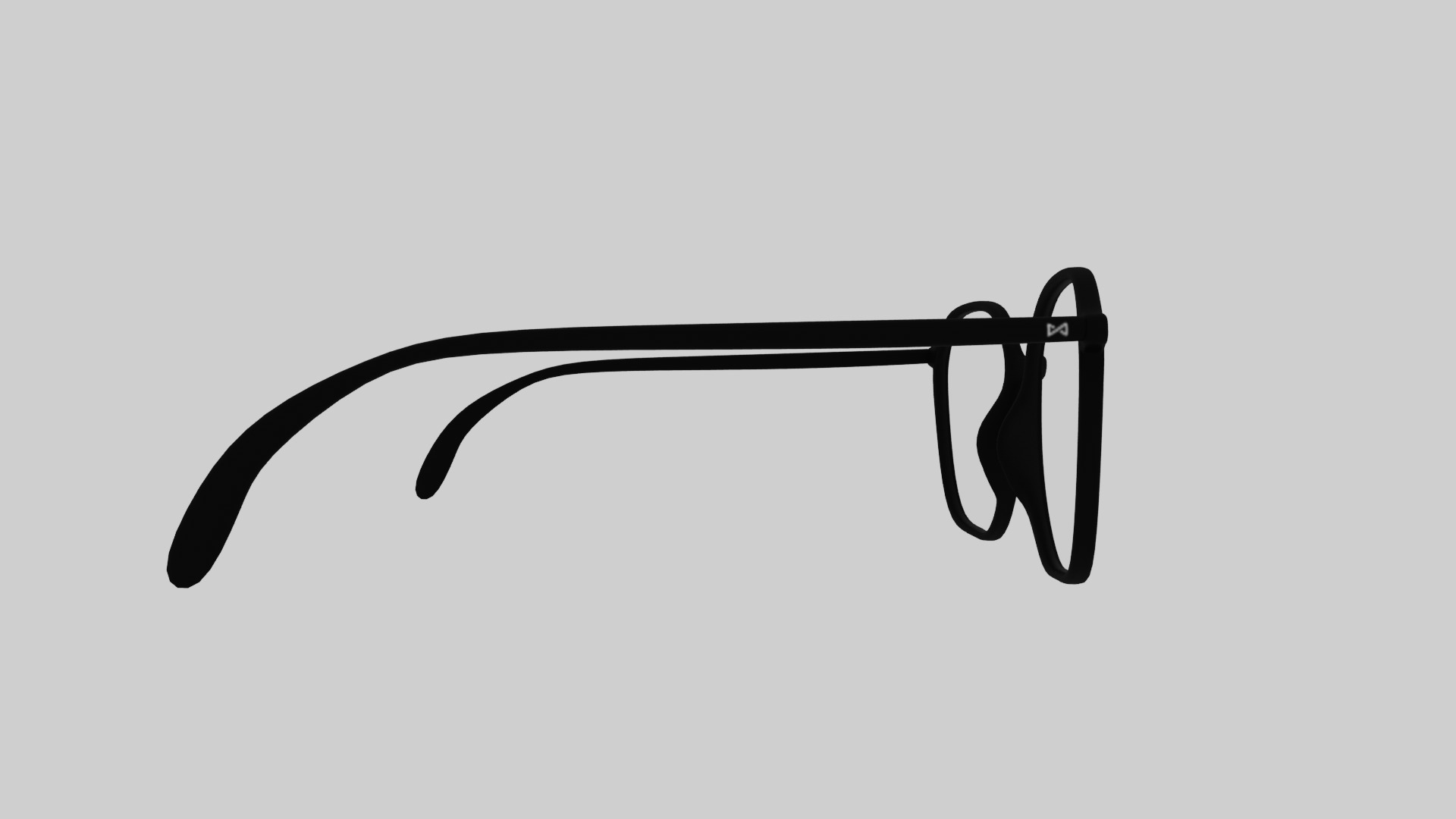 Square half frame glasses Low-poly 3D model_4