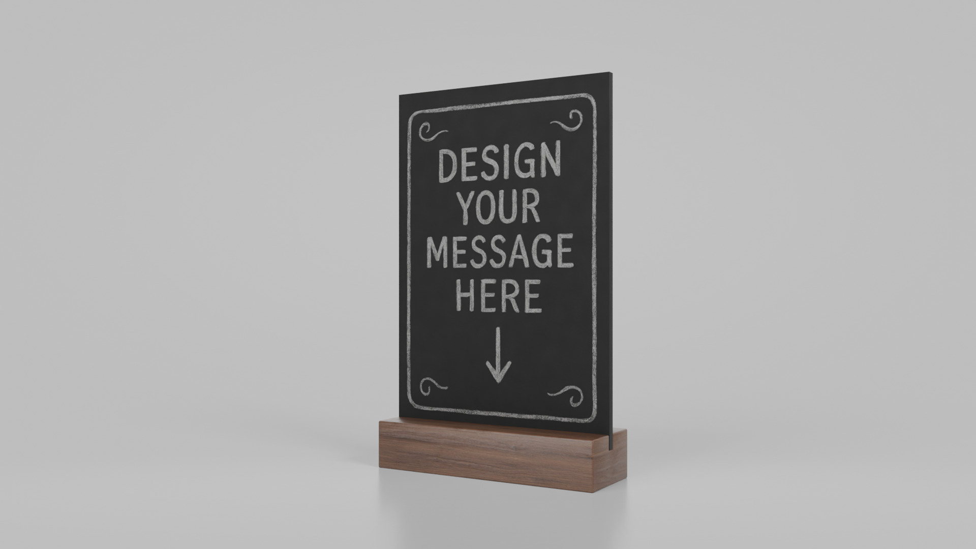 Customizable Countertop Rectangular Chalkboard - Standard Stand Low-poly 3D model_3