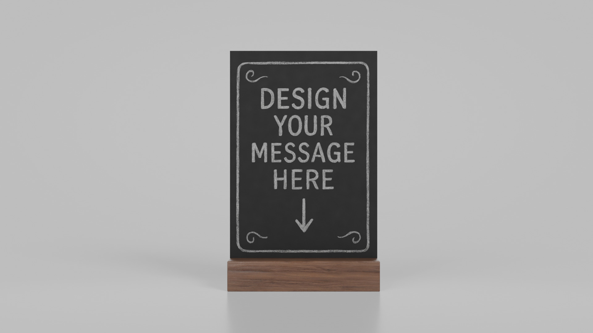 Customizable Countertop Rectangular Chalkboard - Standard Stand Low-poly 3D model_5