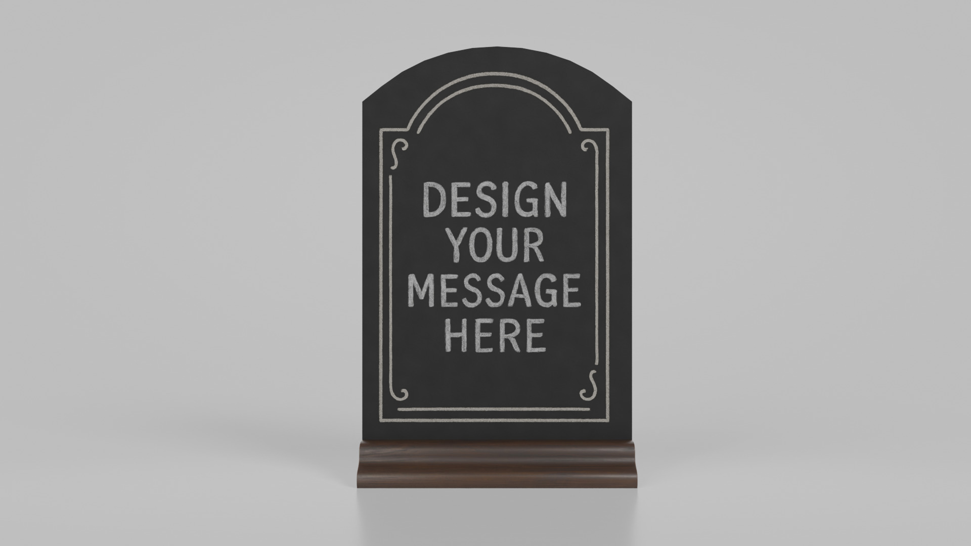 Customizable Countertop Arched-Top Chalkboard - Ogee Stand Low-poly 3D model_5