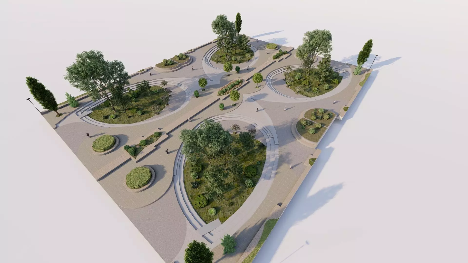 public park-Private Park Landscape Urban 3D model