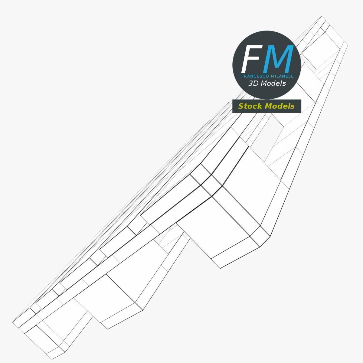 Wooden euro pallet skid 3D model_7