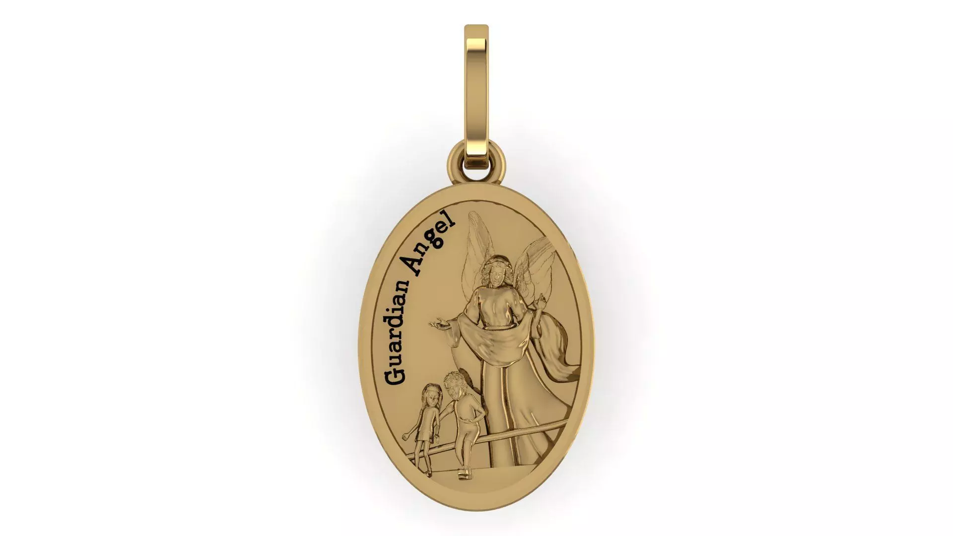 Guardian Angel Pendant Zbrush 3D Print Model 3D print model_0