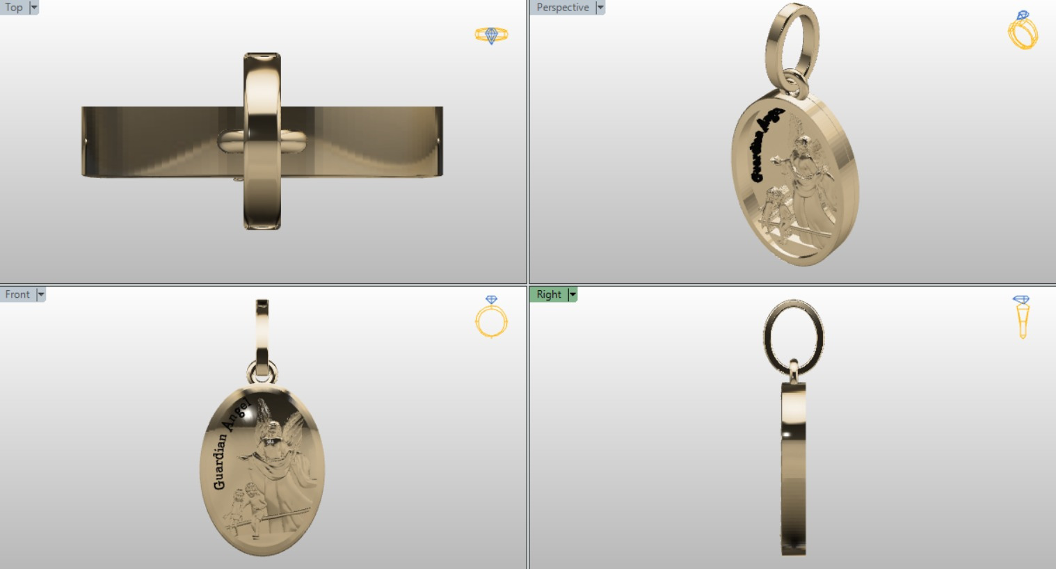 Guardian Angel Pendant Zbrush 3D Print Model 3D print model_9