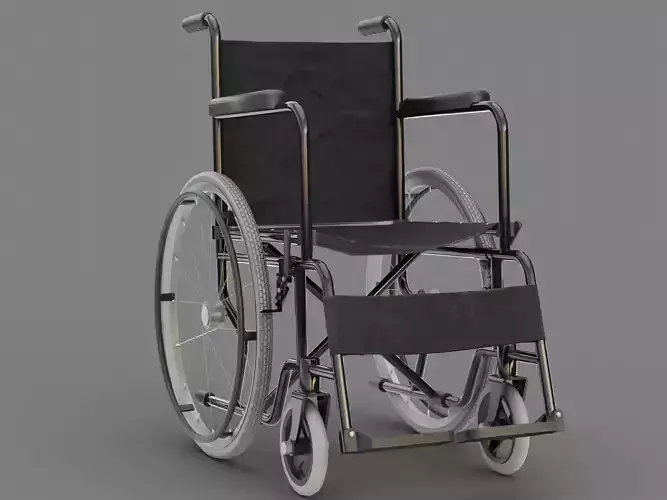 Medical wheelchair Low-poly 3D model