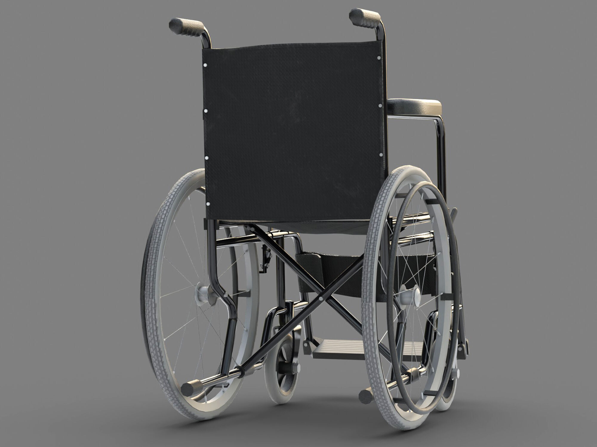 Medical wheelchair Low-poly 3D model_1