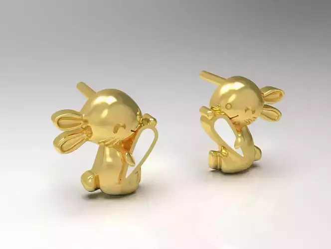 Minimalist gold earrings rabbit model ge0046