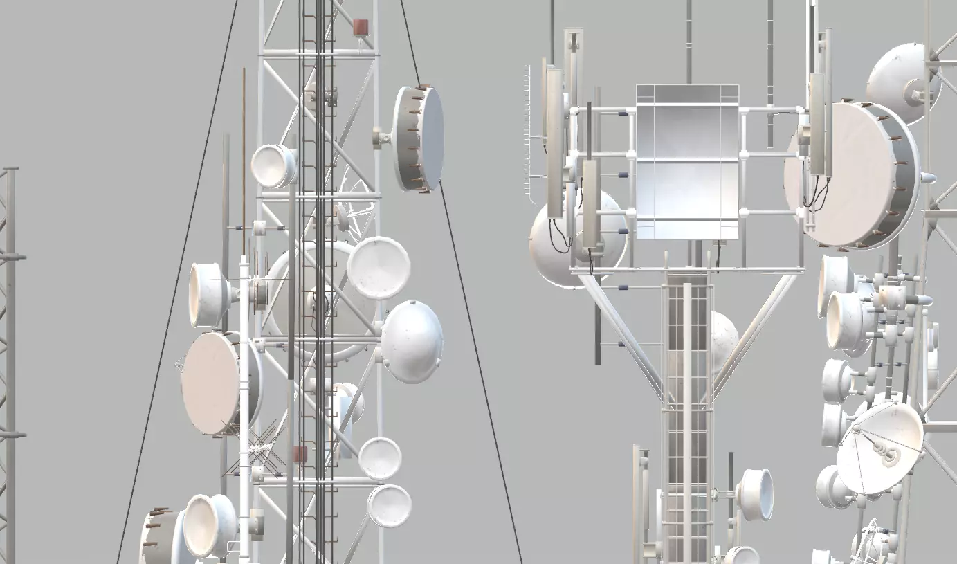 Radio tower antenna 3D model_0