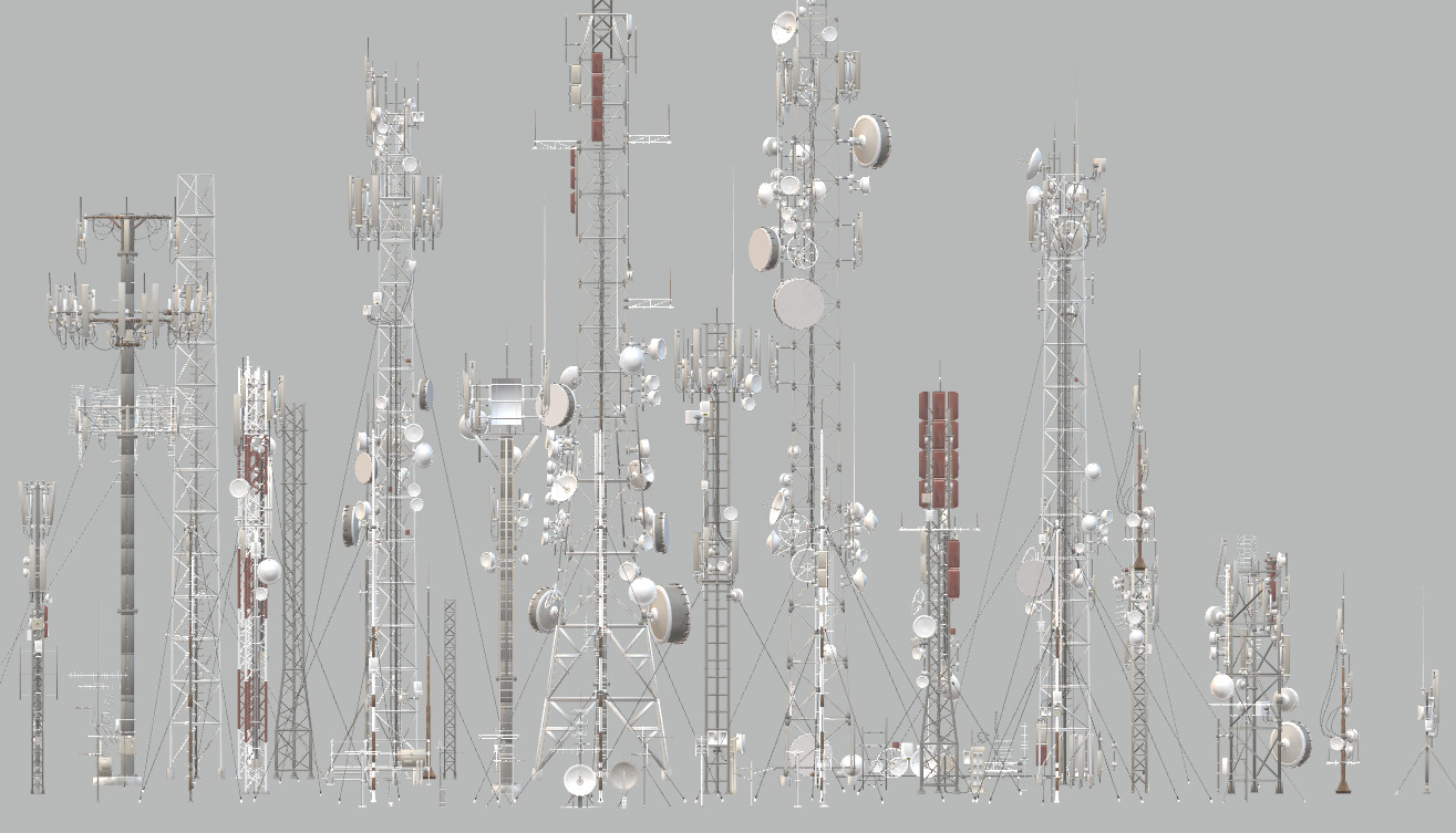 Radio tower antenna 3D model_2