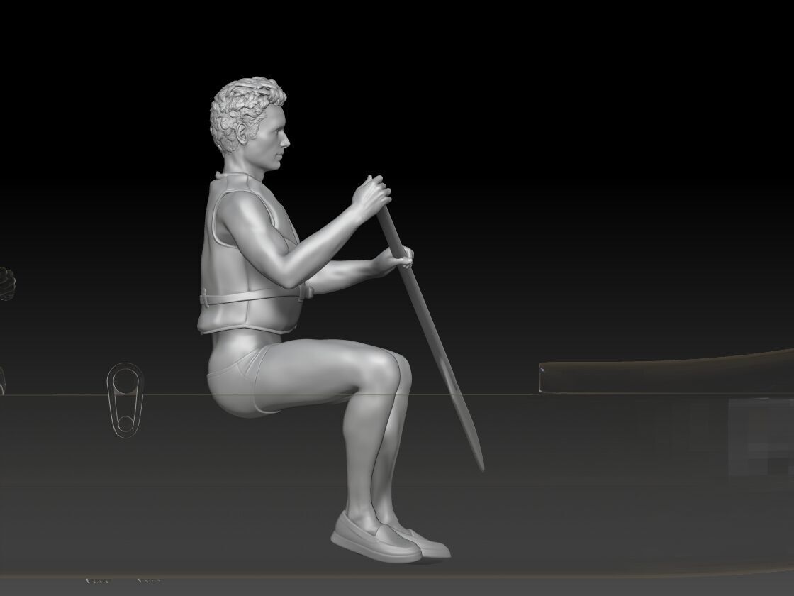 canoe boy 2 3D print model_3