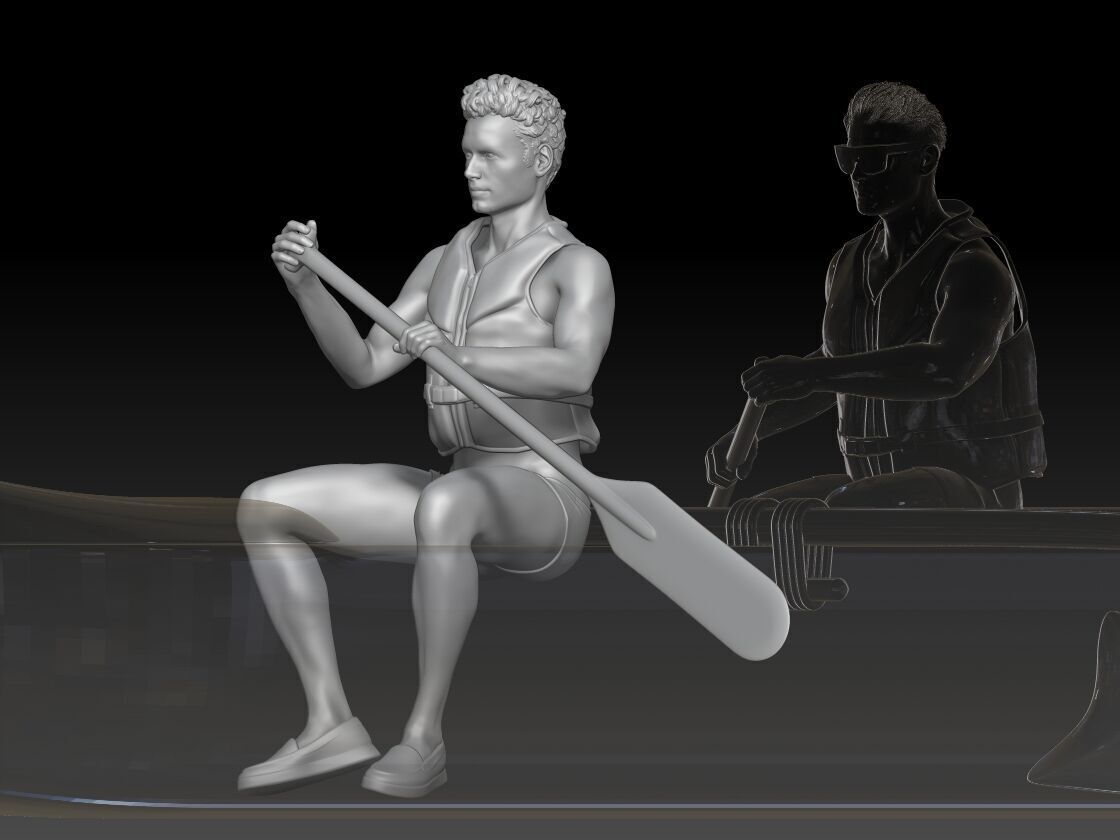canoe boy 2 3D print model_1