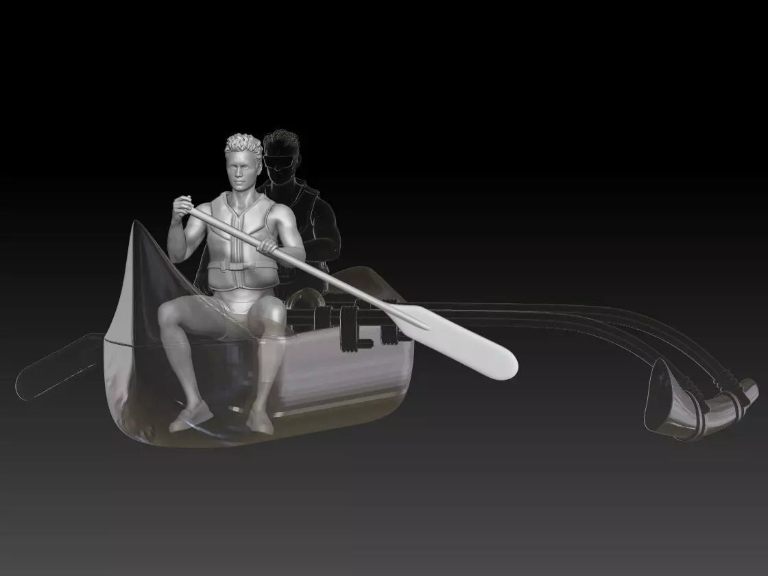 canoe boy 2 3D print model_0