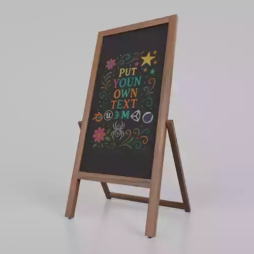 Customizable Double Sided Wooden Chalkboard Sign Low-poly 3D model