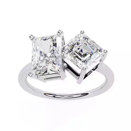 EMERALD AND TRILLANT DIAMOND RING -CAD-273 3D print model