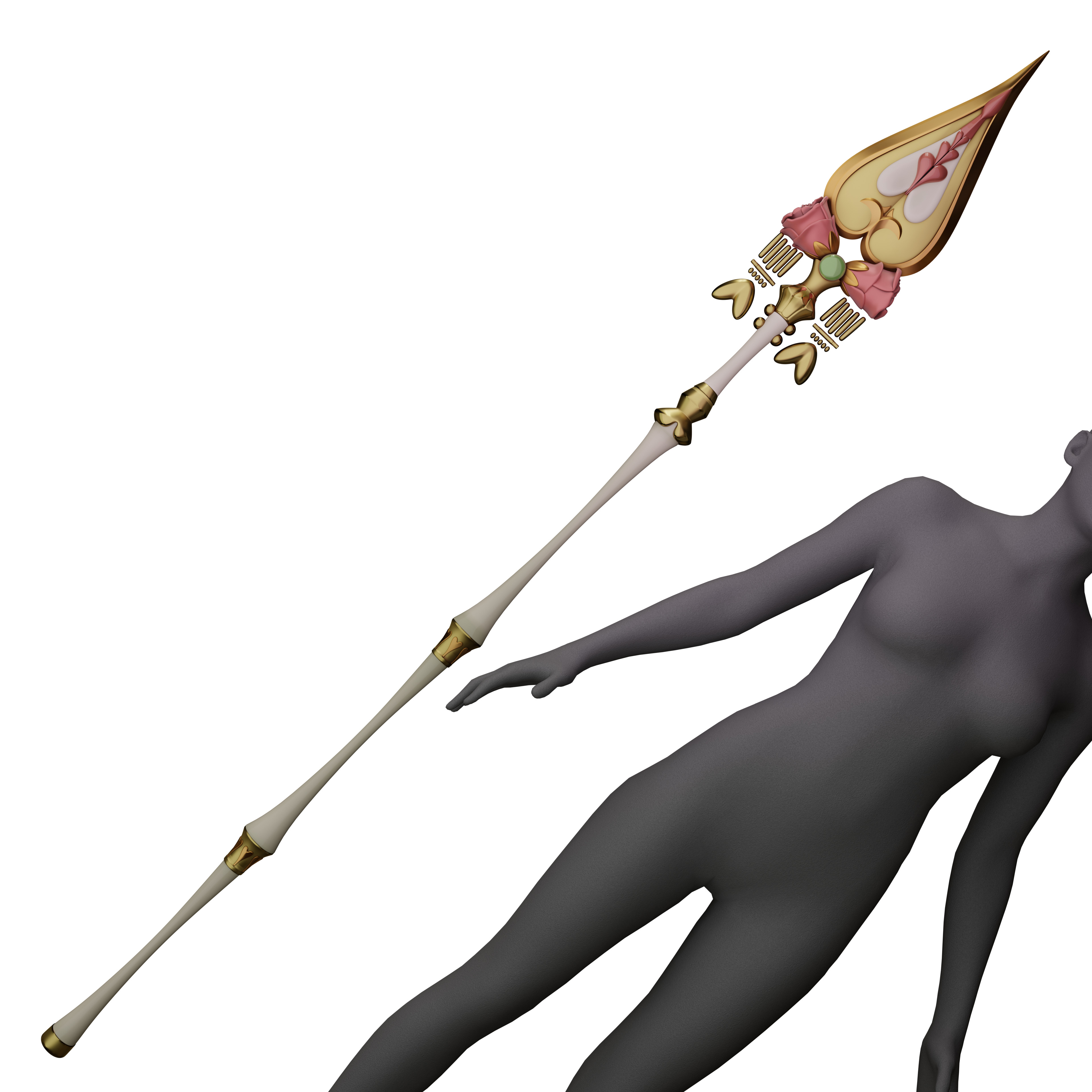 Aphrodite accessories spear shield hades 2 cosplay 3D print model_11