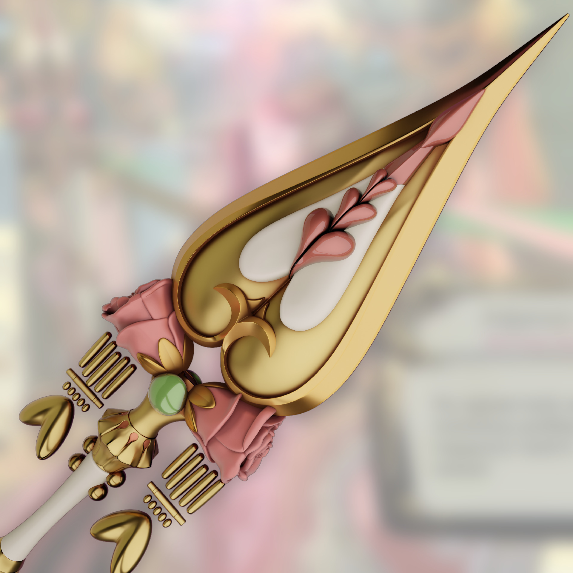 Aphrodite accessories spear shield hades 2 cosplay 3D print model_7