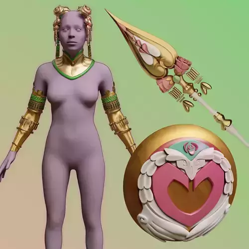 Aphrodite accessories spear shield hades 2 cosplay 3D print model Aphrodite accessories spear shield hades 2 cosplay 3D print model