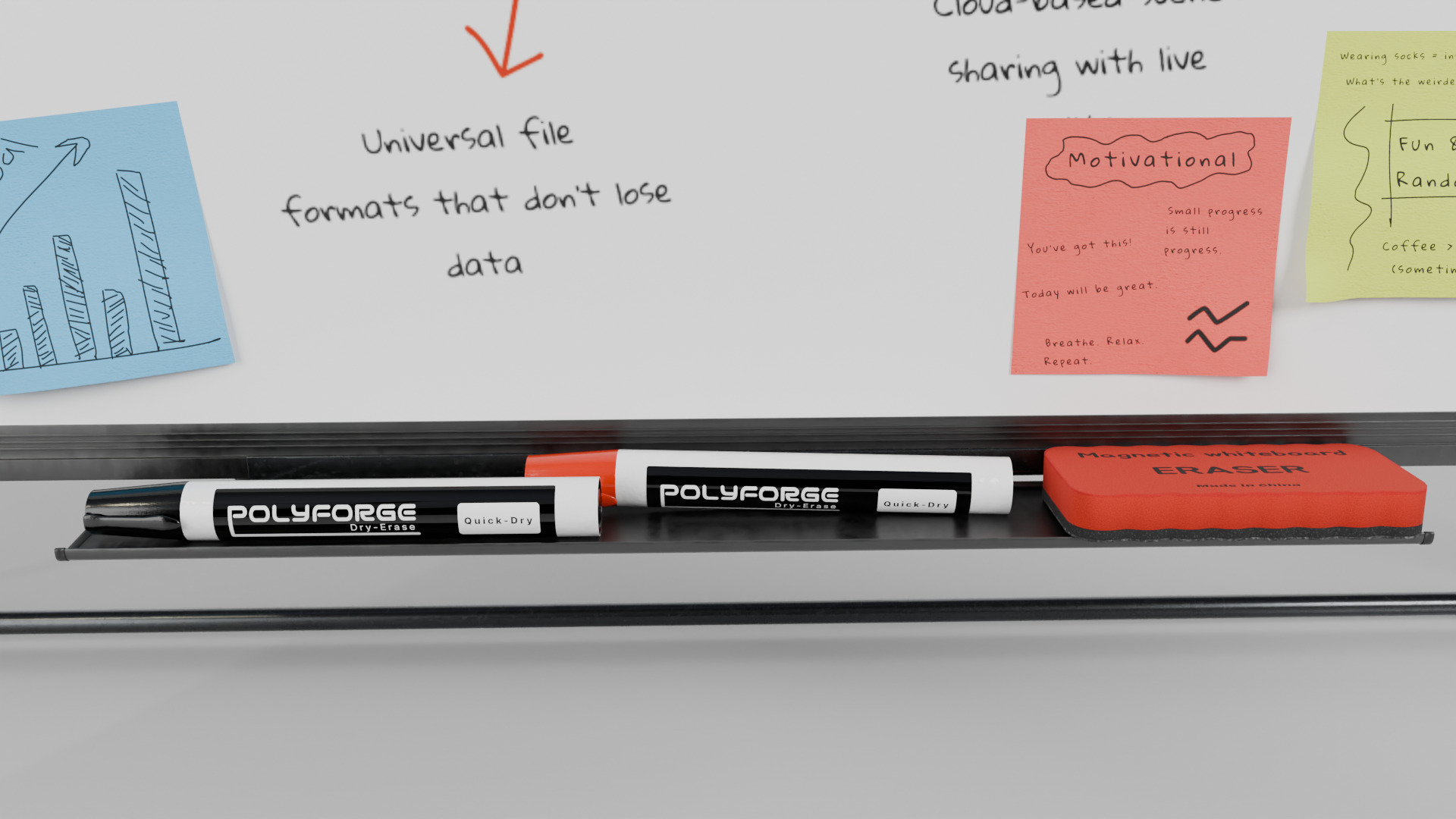 Customizable U-Stand Whiteboard Square Writing Board Low-poly 3D model_10