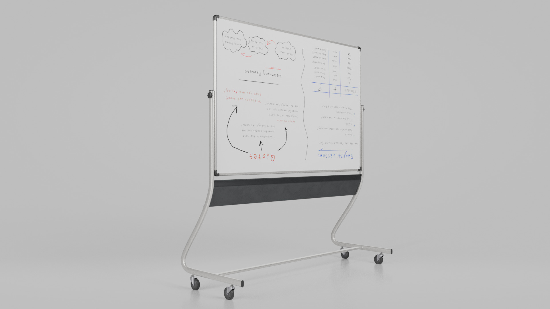 Customizable Double-Sided Metal Whiteboard Writing Board Low-poly 3D model_5