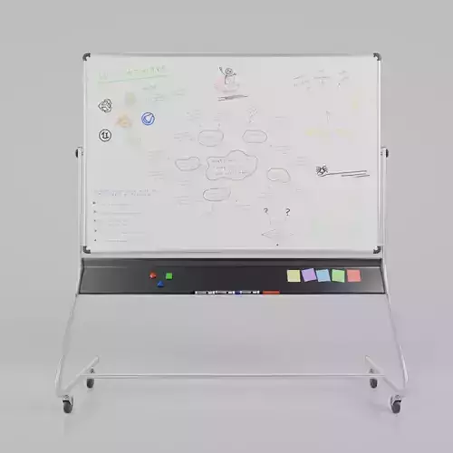 Customizable Double-Sided Metal Whiteboard Writing Board Low-poly 3D model