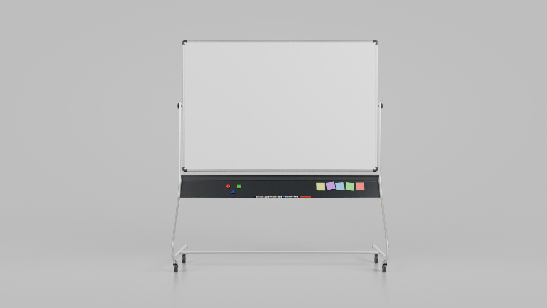 Customizable Double-Sided Metal Whiteboard Writing Board Low-poly 3D model_13