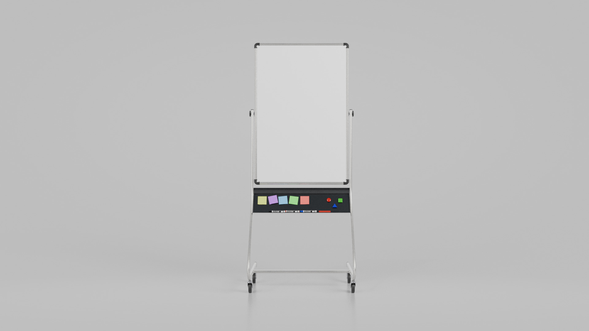 Customizable Double-Sided Metal Whiteboard Tall Writing Board Low-poly 3D model_12