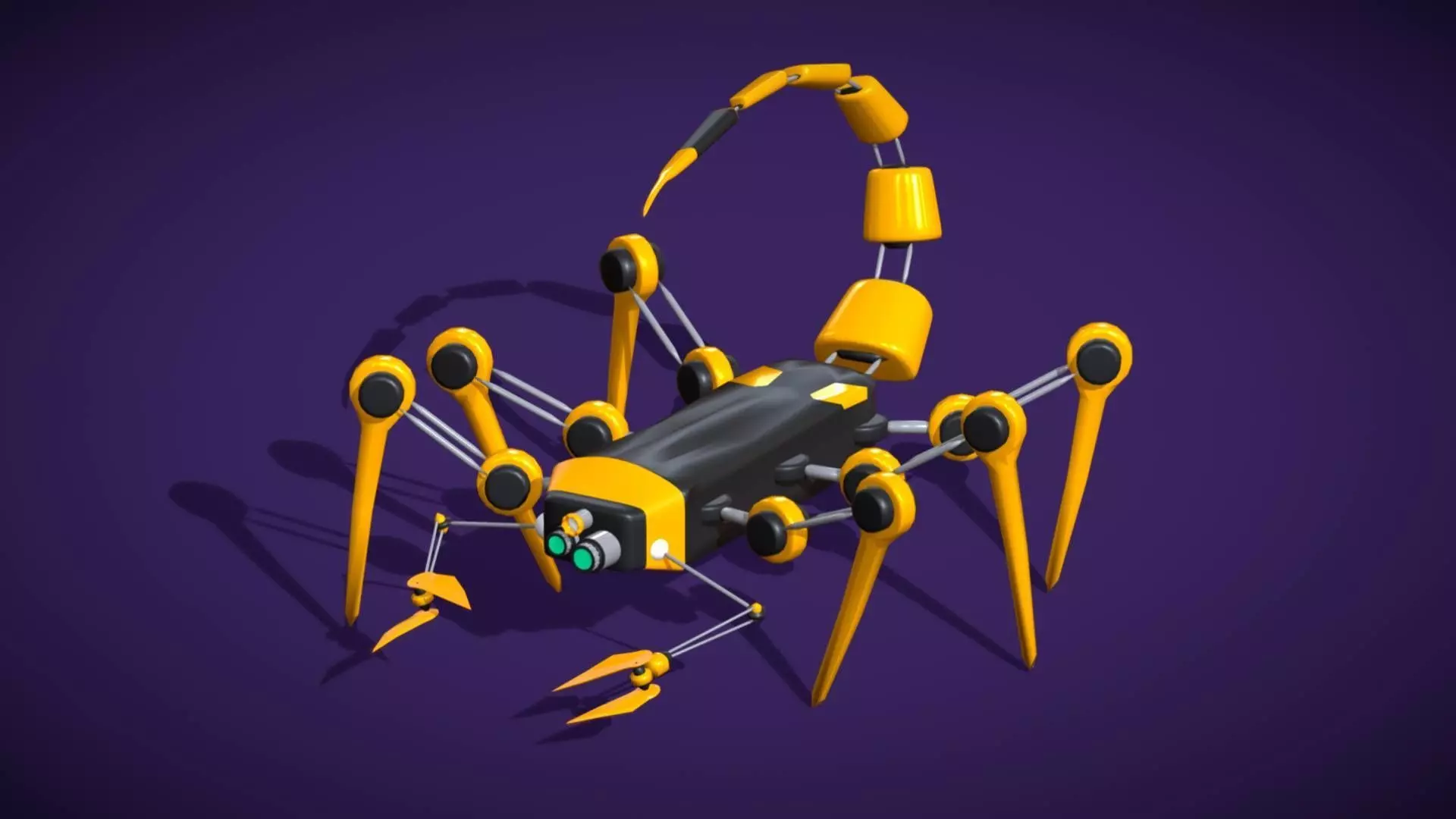 Robotic Scorpion - Mechanical Low poly - Stylized Camera Robot Free low-poly 3D model