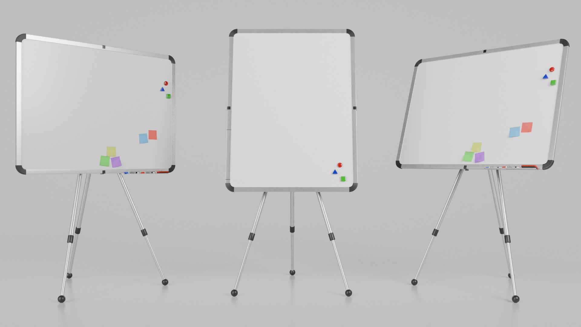 Customizable Metal Whiteboard with Stand - Writing Board Low-poly 3D model_13