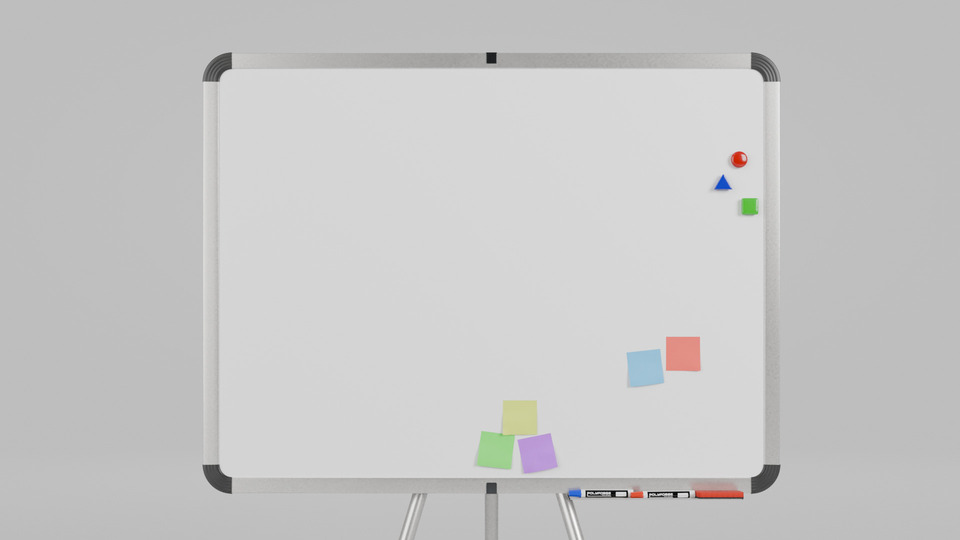 Customizable Metal Whiteboard with Stand - Writing Board Low-poly 3D model_12