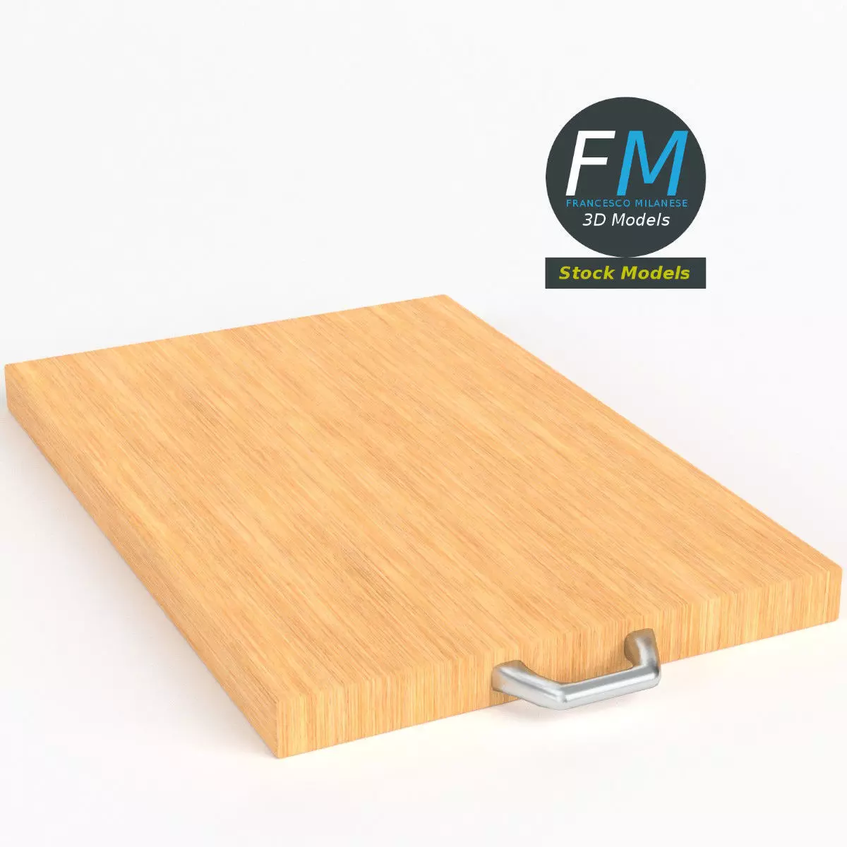 Wooden cutting board 3D model_0