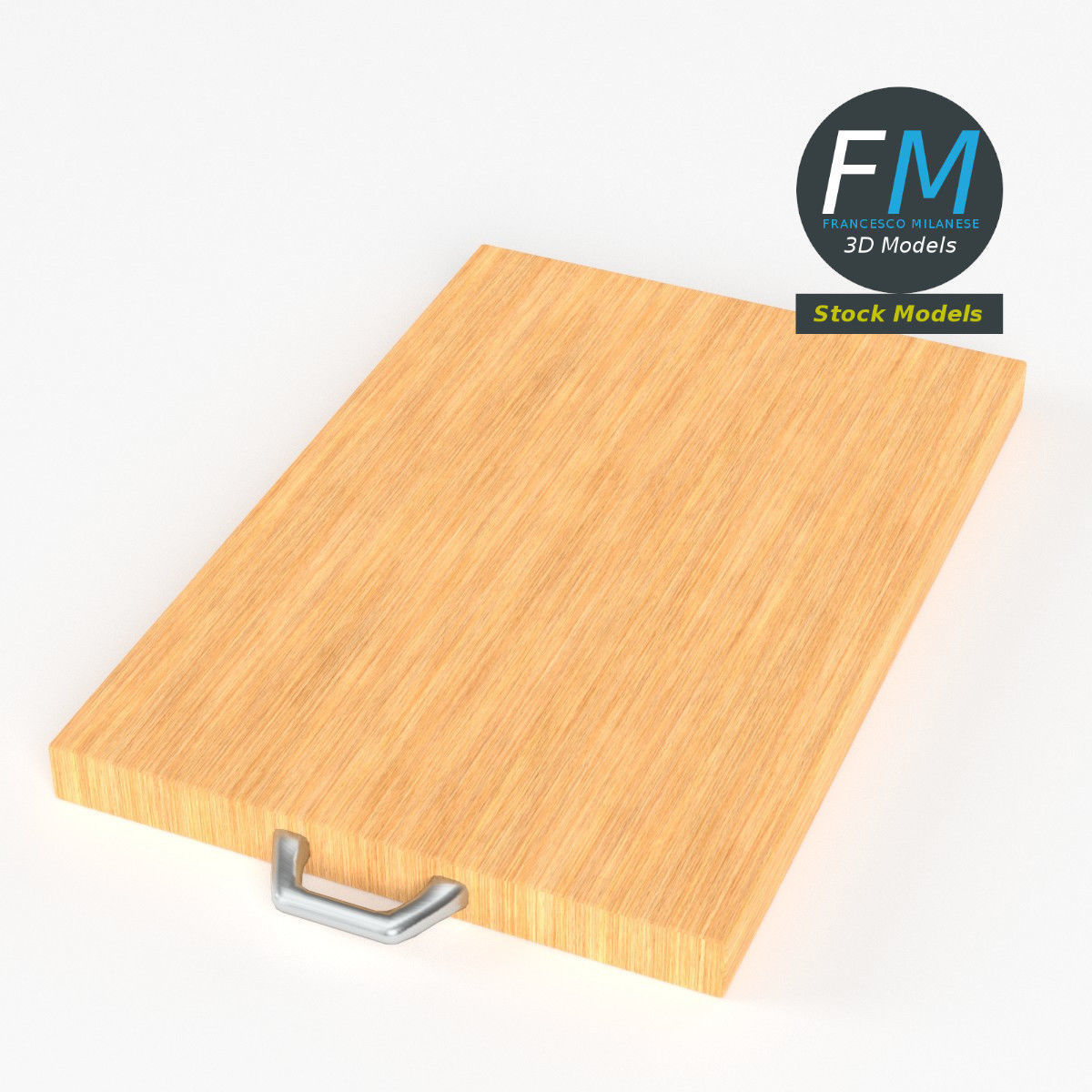 Wooden cutting board 3D model_2