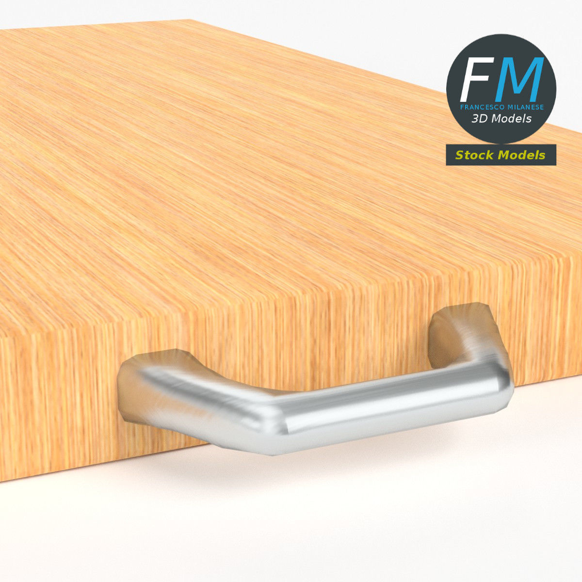 Wooden cutting board 3D model_3