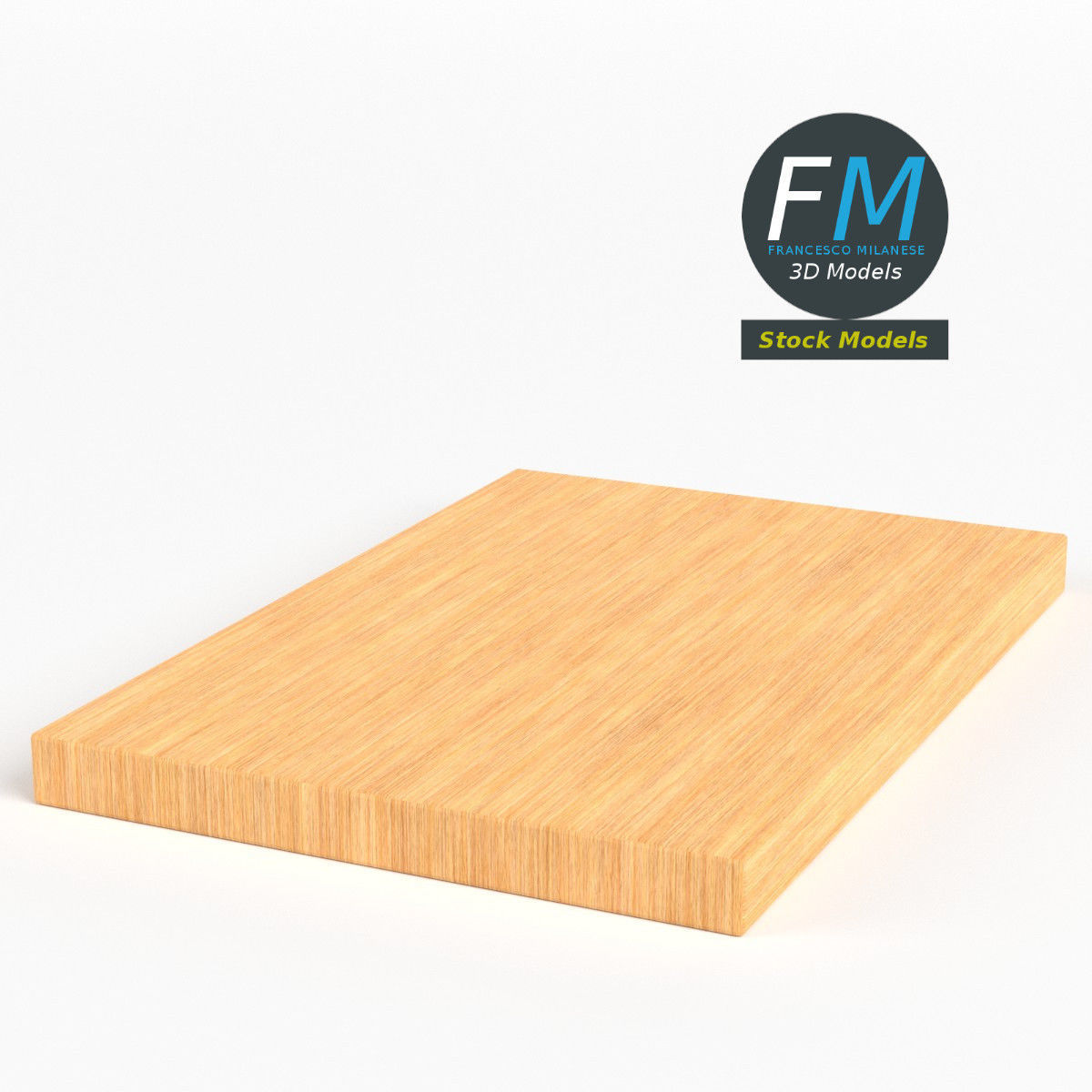 Wooden cutting board 3D model_4