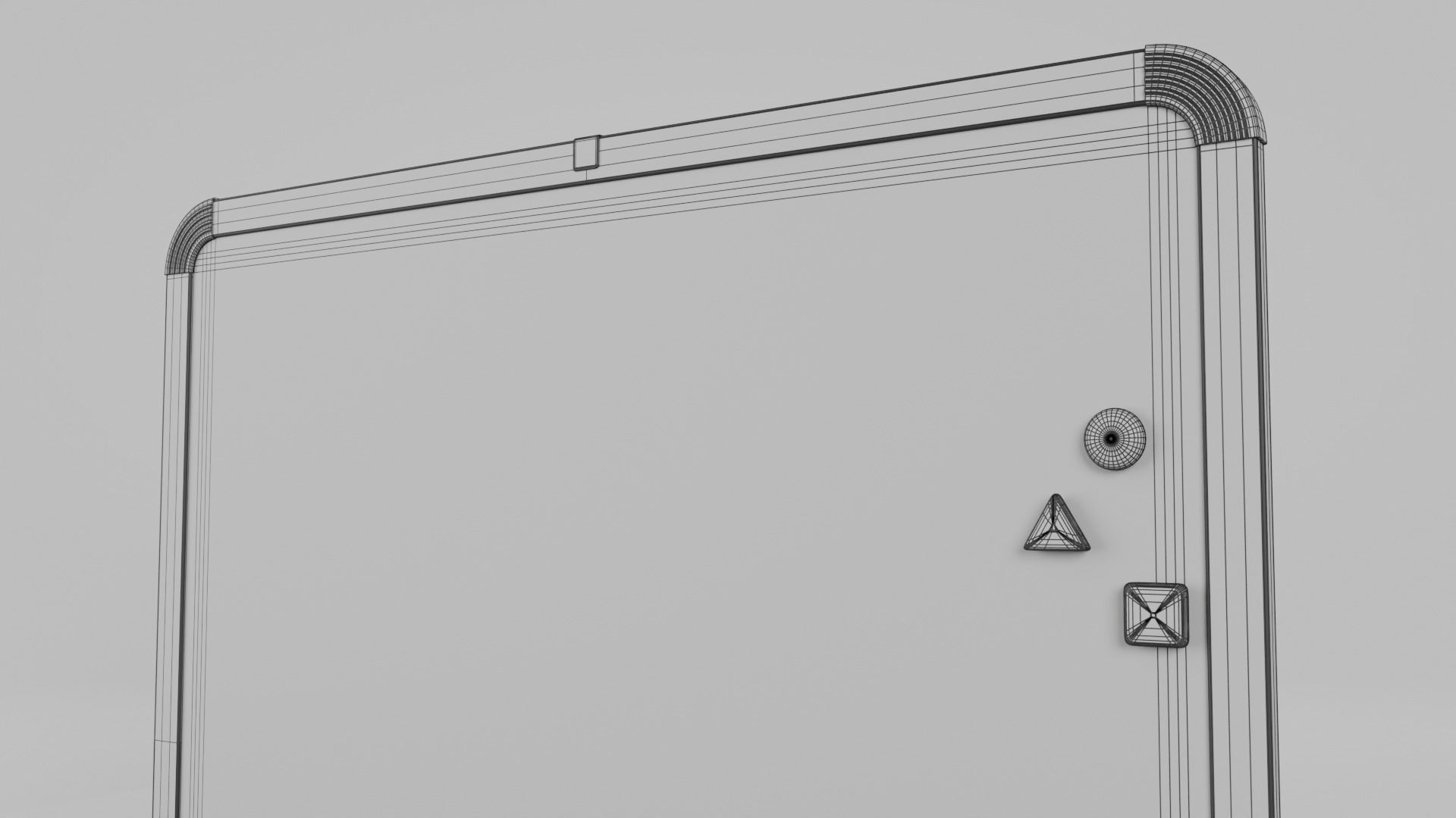 Customizable Metal Whiteboard with Stand - Square Writing Board Low-poly 3D model_17