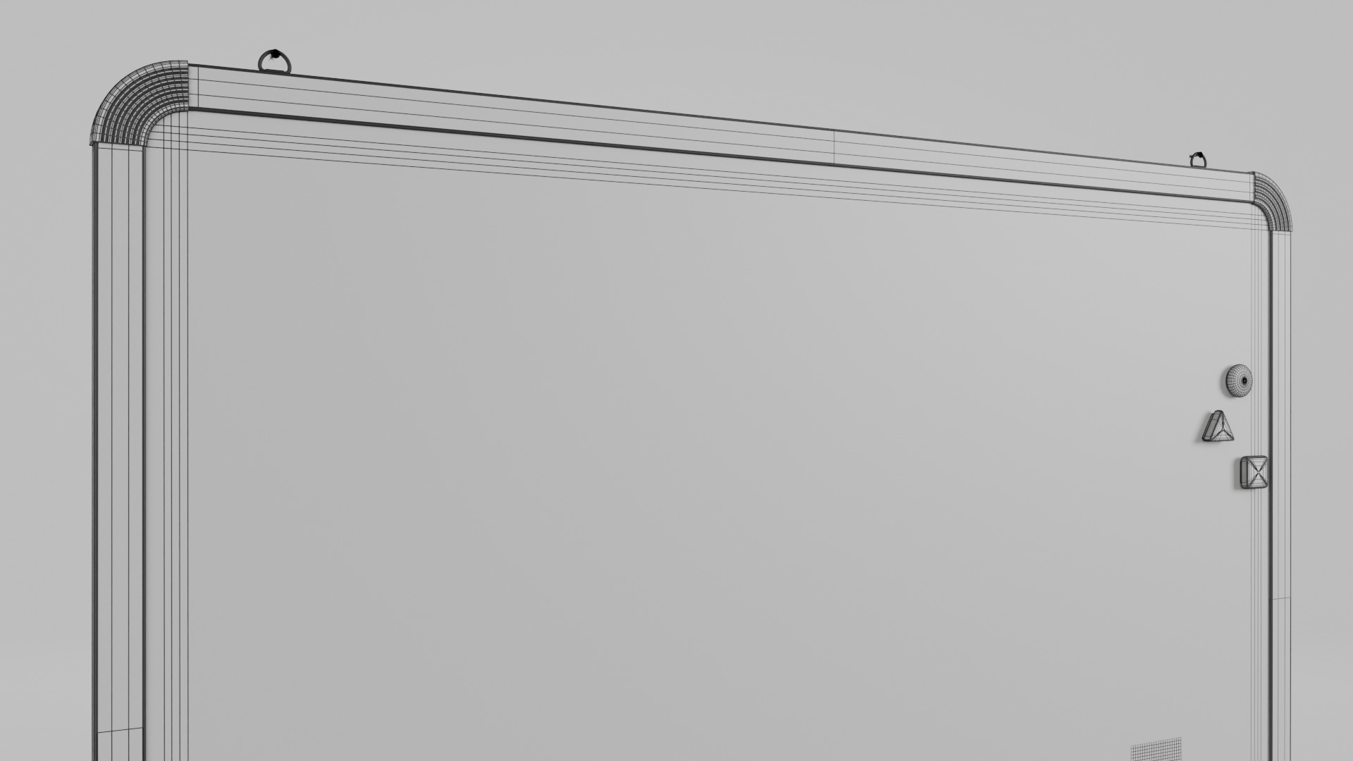 Customizable Wall-Mounted Whiteboard - Metal Writing Board Low-poly 3D model_12