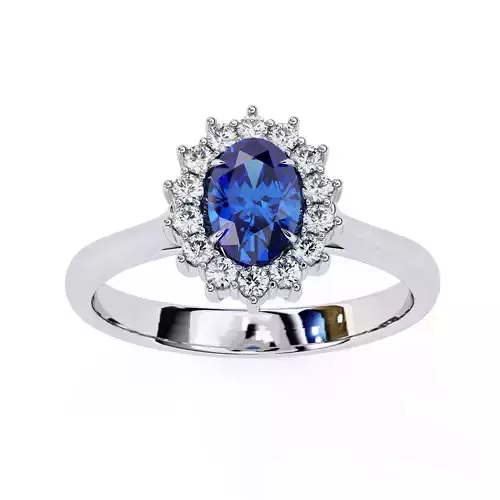 ROUND AND OVAL  DIAMOND RING -CAD-274