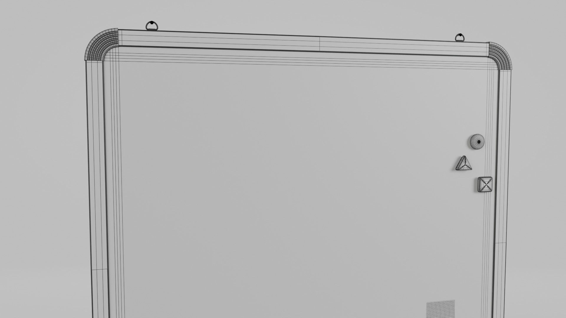 Customizable Wall-Mounted Whiteboard -Square Metal Writing Board Low-poly 3D model_12