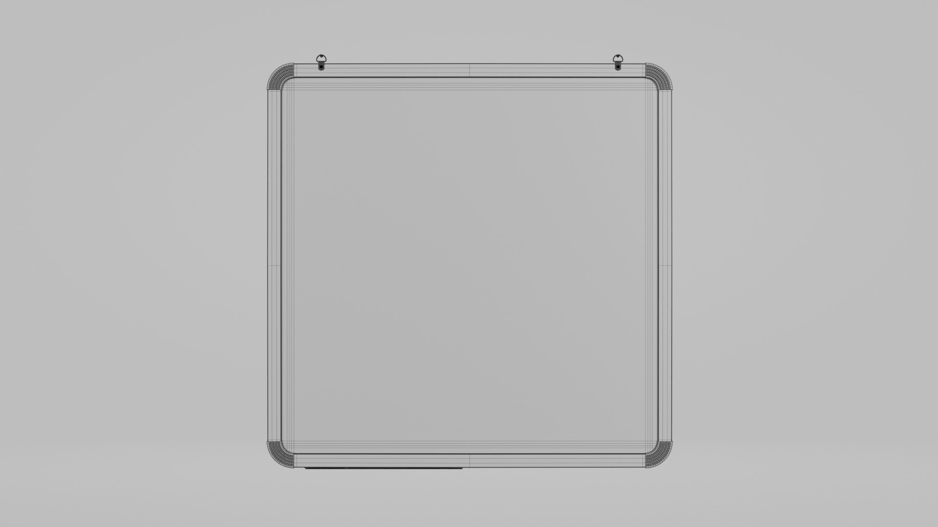 Customizable Wall-Mounted Whiteboard -Square Metal Writing Board Low-poly 3D model_11