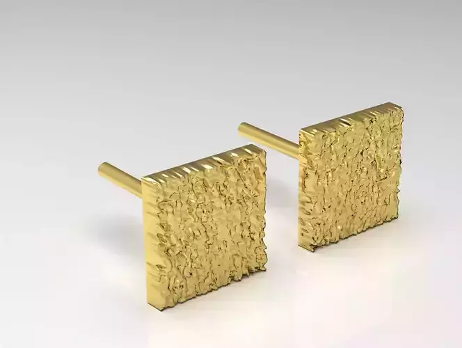 Minimalist square gold earrings ge0014 3D print model