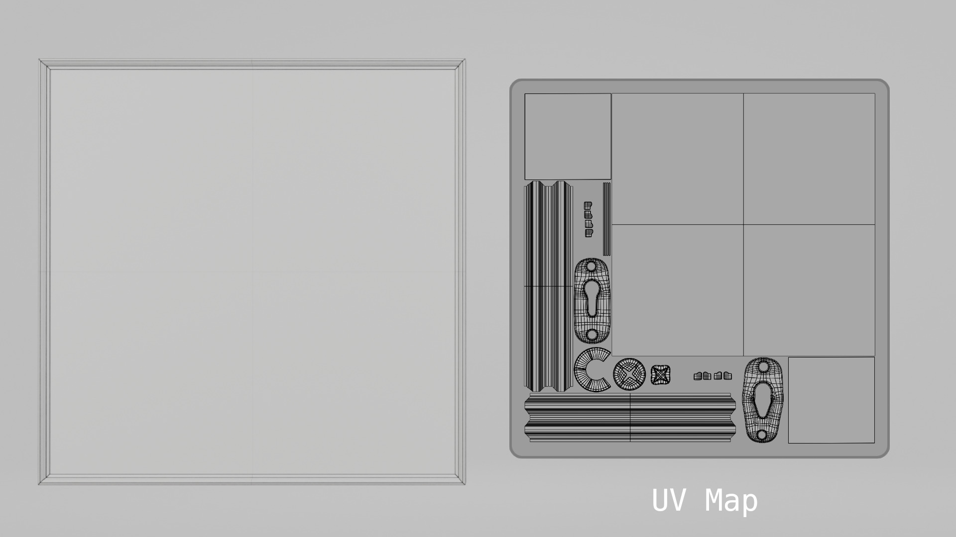 Customizable Wall-Mounted Blackboard -Square Regular Write Board Low-poly 3D model_19