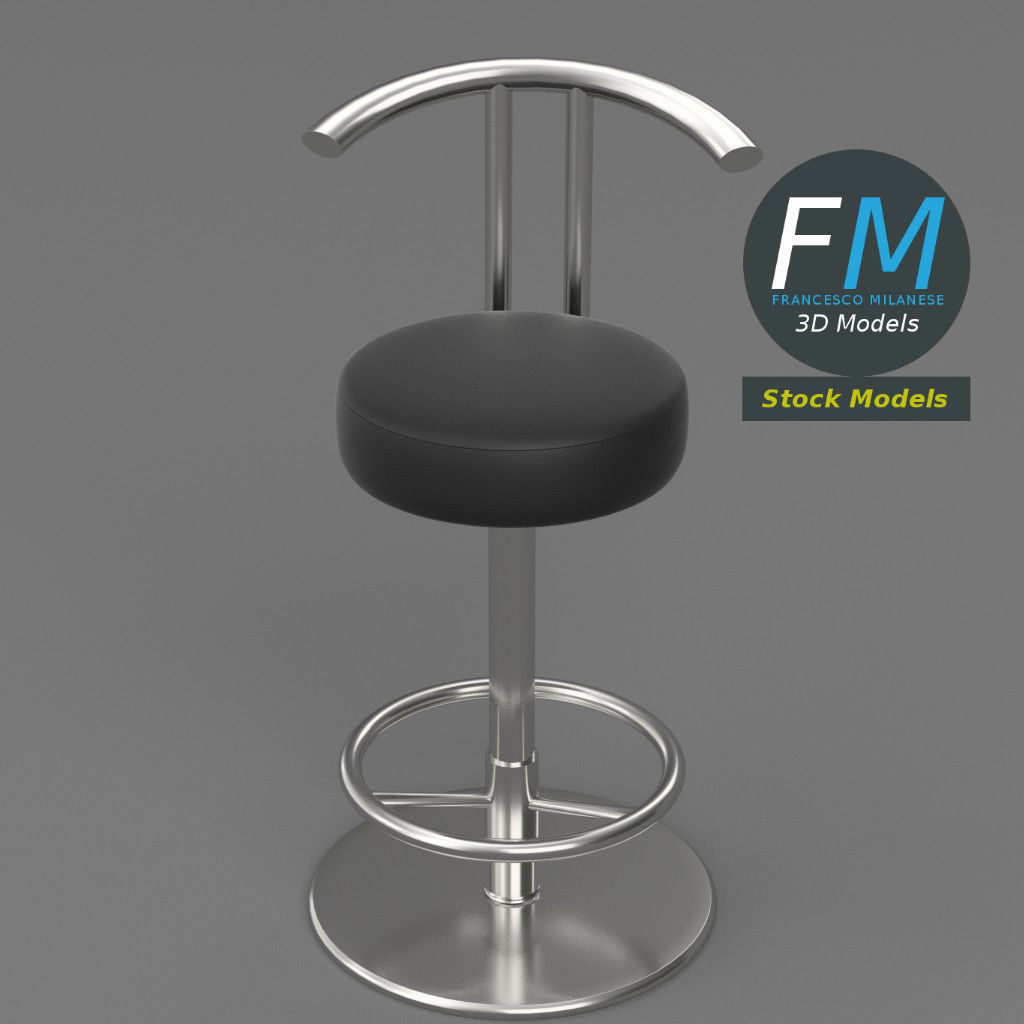 Bar stool 1 3D model_2