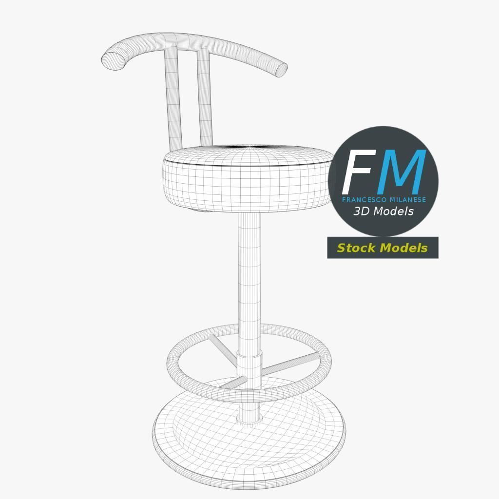 Bar stool 1 3D model_7